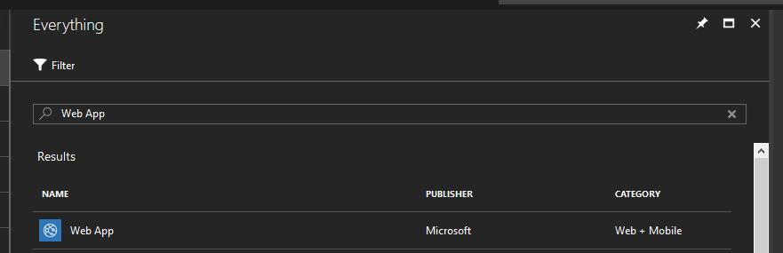 azure resource search ui